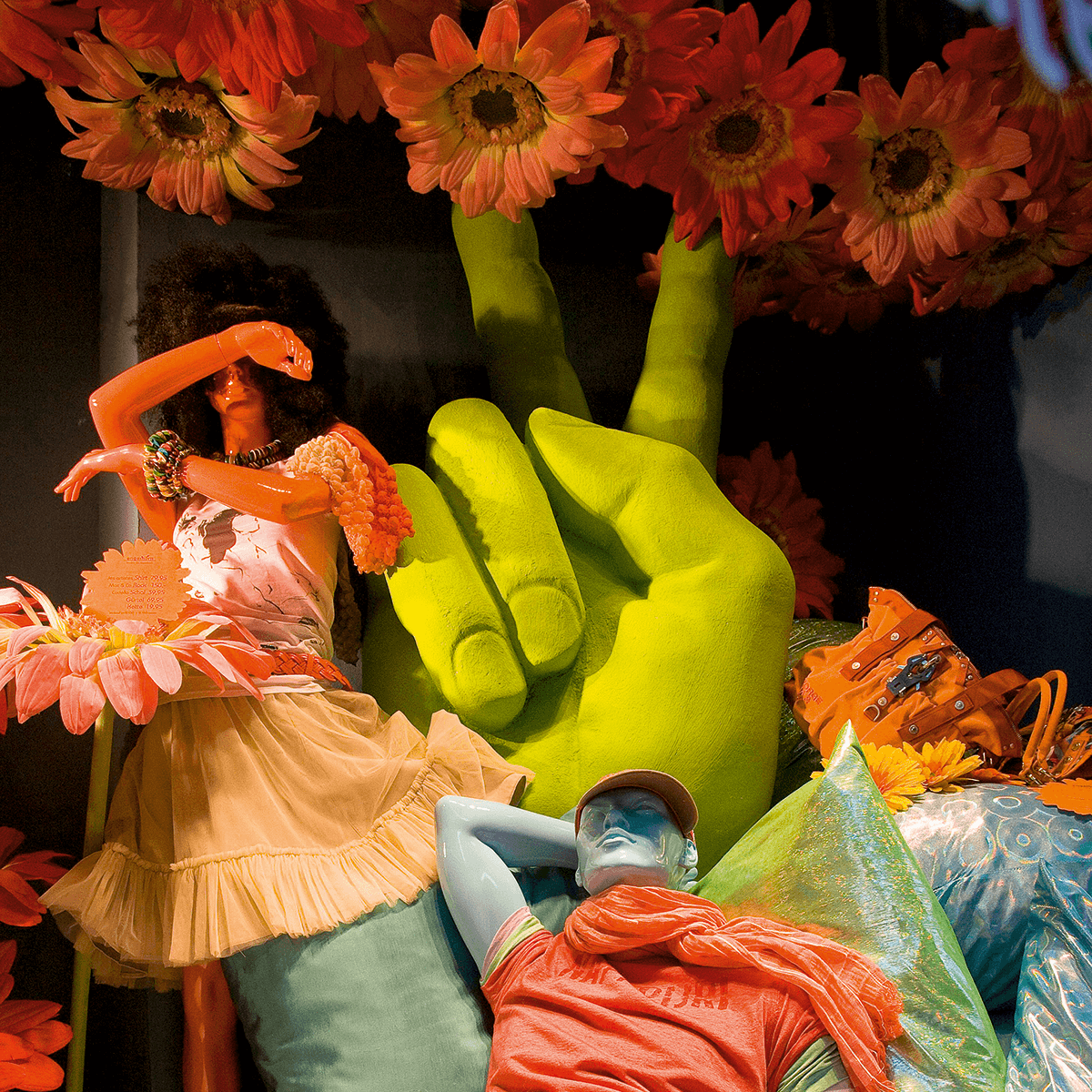 Künstliche Riesen-Gerbera rosa, 120 cm - 4 Künstliche Riesen-Gerbera rosa, 120 cm - 4