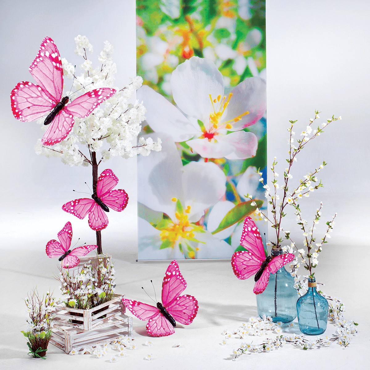 Guirnalda de flores de manzano decorativa, color blanco - 5 Guirnalda de flores de manzano decorativa, color blanco - 5