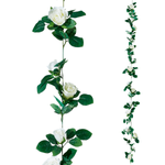 Guirlande de roses artificielles 180 cm, blanches - 0