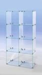 DIY cube showcase made of glass, with back walls height 165 cm - 0