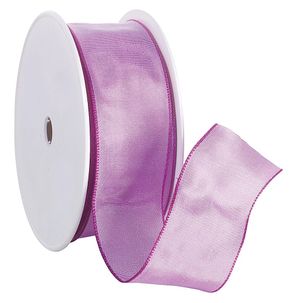 Stoffband mit Drahtkante 40 mm, 25 m, pink