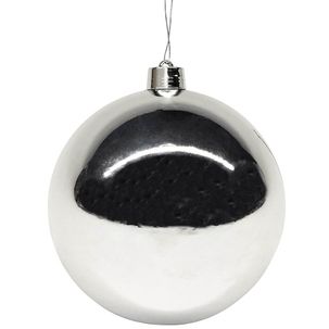 Christmas bauble XXL silver shiny, 40 cm