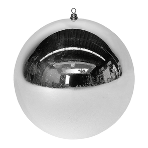 Weihnachtskugel XXL silber glänzend, 50 cm