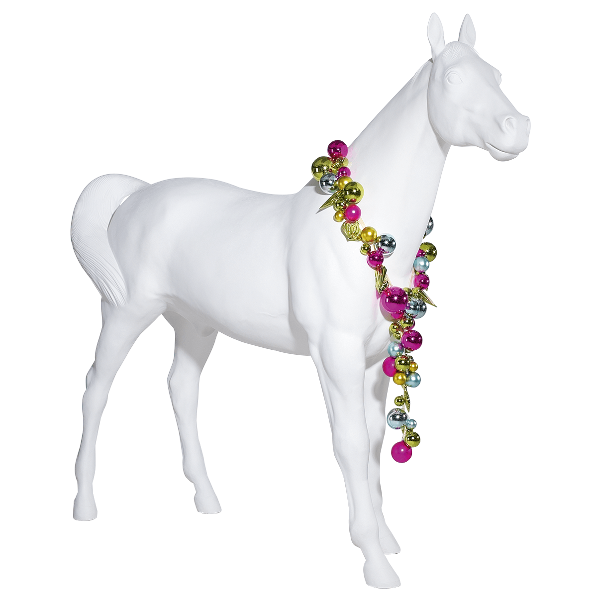 Deko-Pferd  195 cm hoch, weiß - 1 Deko-Pferd  195 cm hoch, weiß - 1