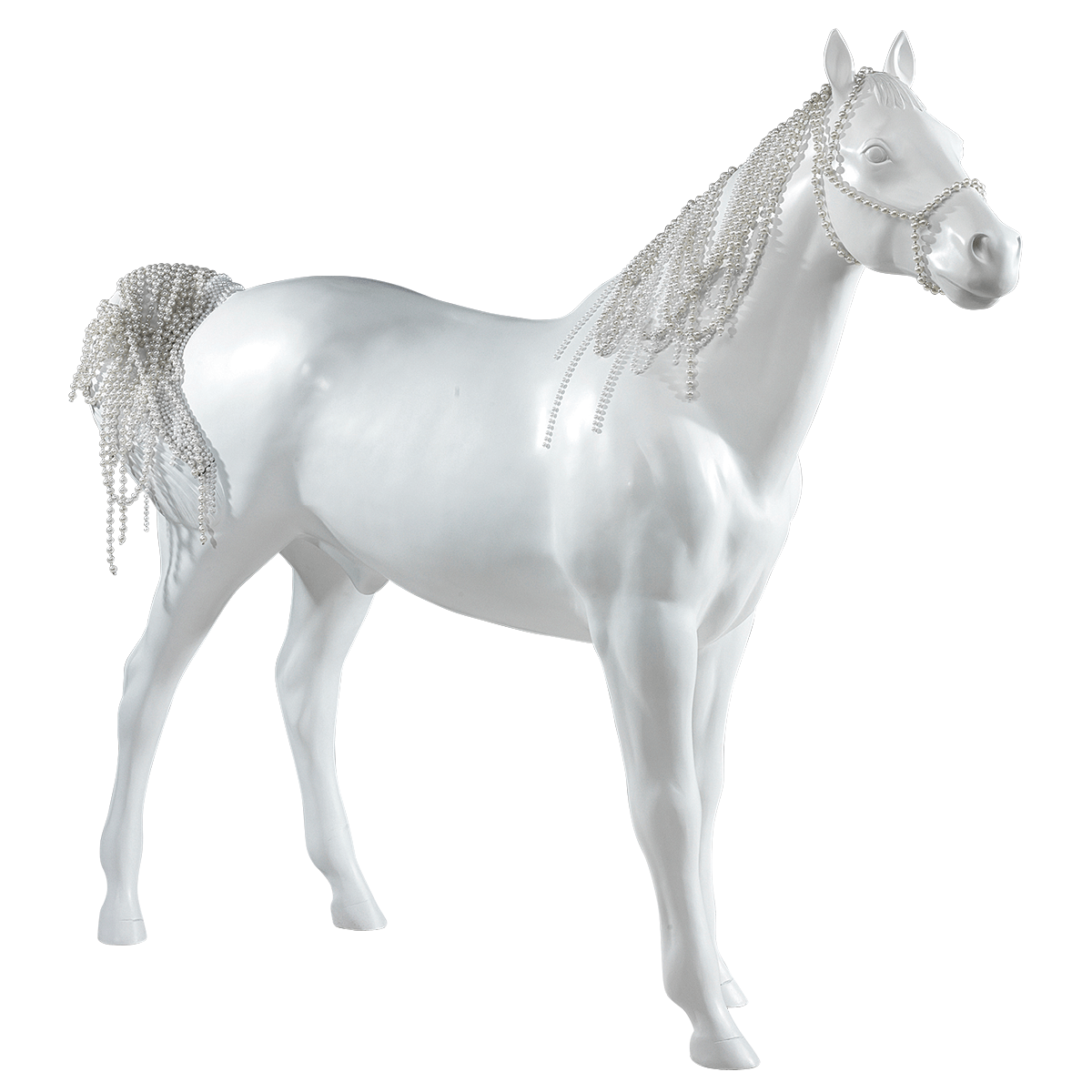 Deko-Pferd  195 cm hoch, weiß - 5 Deko-Pferd  195 cm hoch, weiß - 5