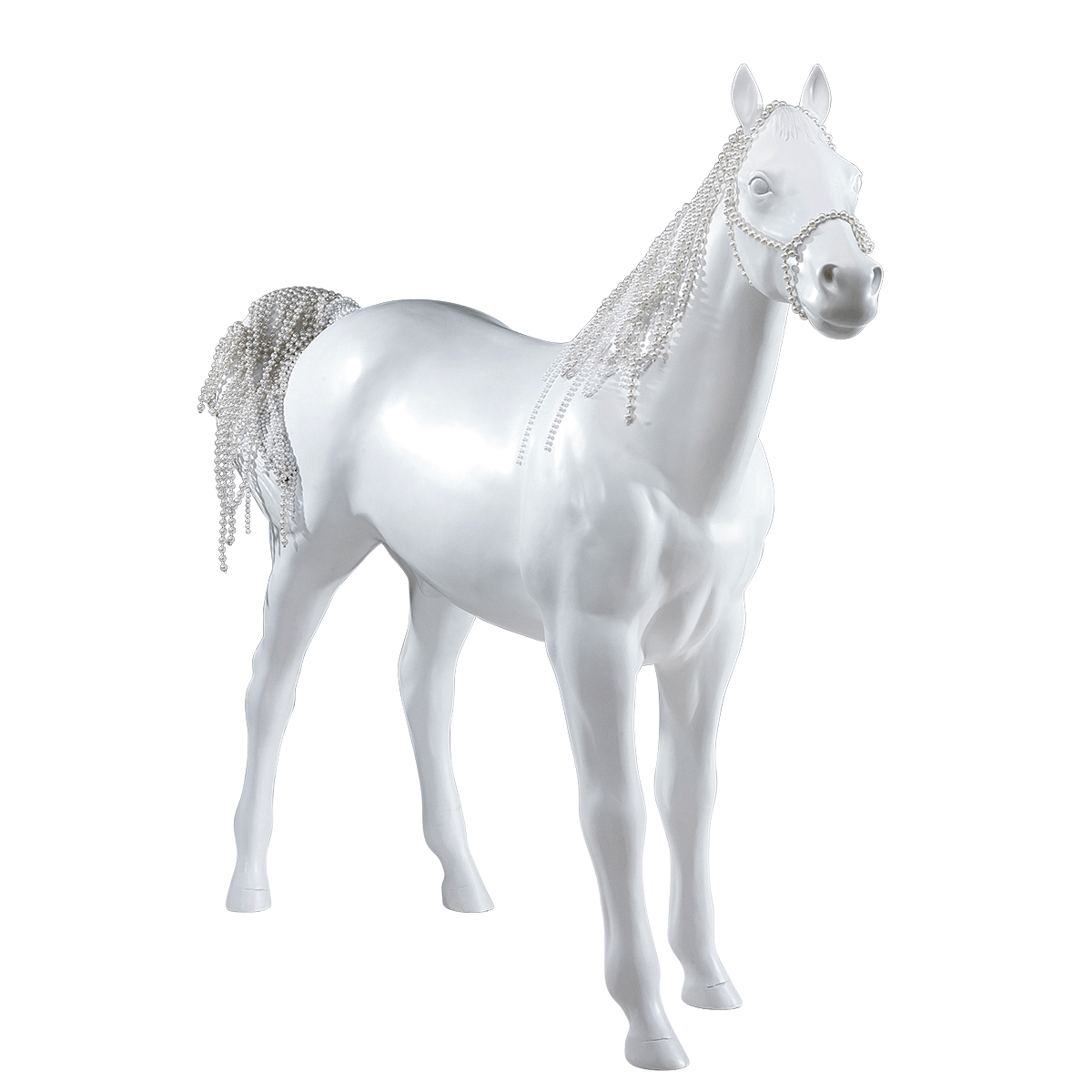 Deko-Pferd  195 cm hoch, weiß - 4 Deko-Pferd  195 cm hoch, weiß - 4