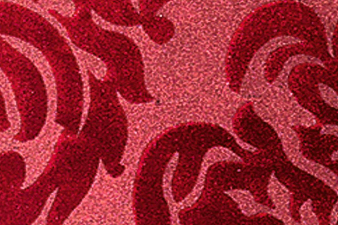 Taffeta with velvet flock width 145 cm, bordeaux - 2