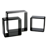 Conjunto de estantes "Cubo" color negro 3 pz. - 0