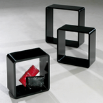 Conjunto de estantes "Cubo" color negro 3 pz. - 1