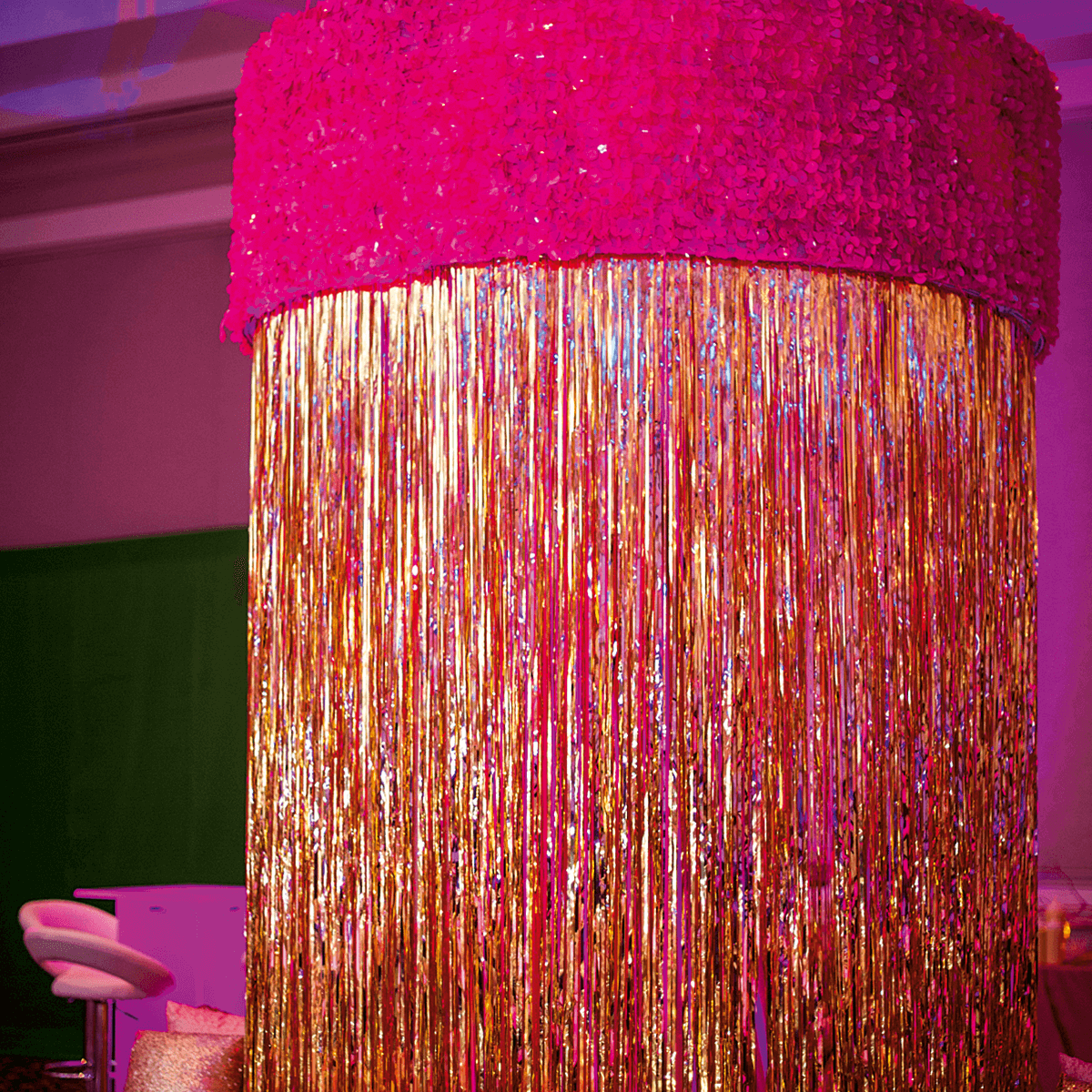 Die cut optic foil metallic 90 cm wide, pink - 4 Die cut optic foil metallic 90 cm wide, pink - 4