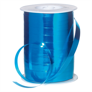 Metallic ribbon, shiny, width 10 mm, light blue