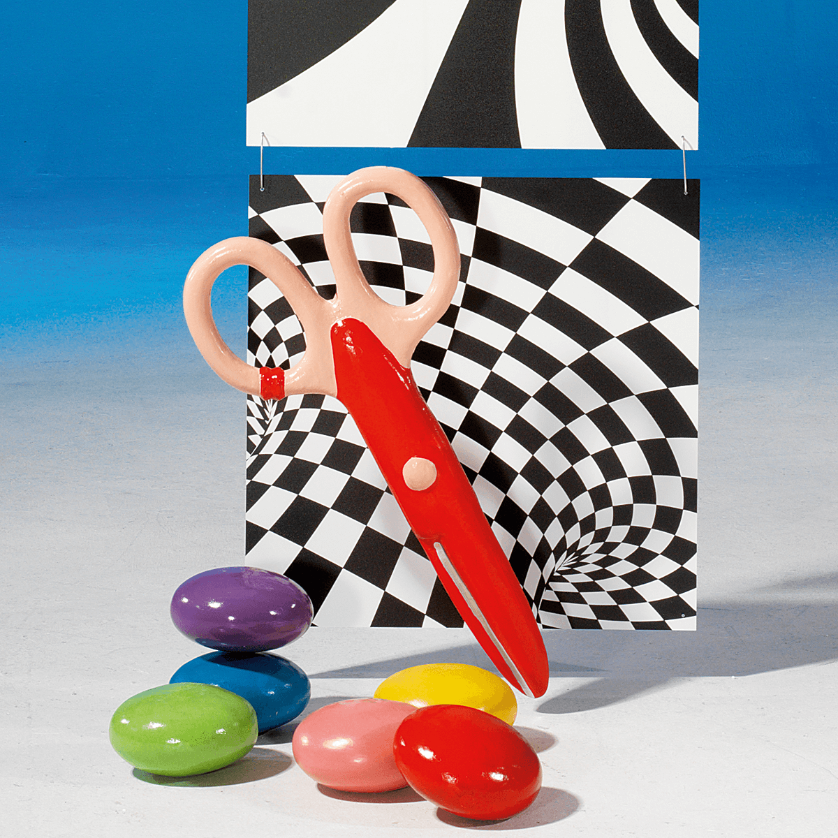 Lentilles en chocolat XXL aliment factice Ø 15 cm rouge/pink/jaune - 5