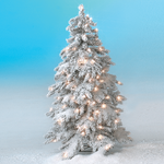 Sapin d'hiver, sapin artificiel en luvi enneigé avec lumière LED, 210 cm - 1