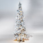 Sapin d'hiver, sapin artificiel en luvi enneigé avec lumière LED, 210 cm - 0