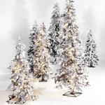 Abeto de invierno, abeto artificial de luvi con nieve con luz LED, 210 cm - 3