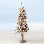 Snowy Artificial Alpine Fir Tree with LED 60 cm - 0