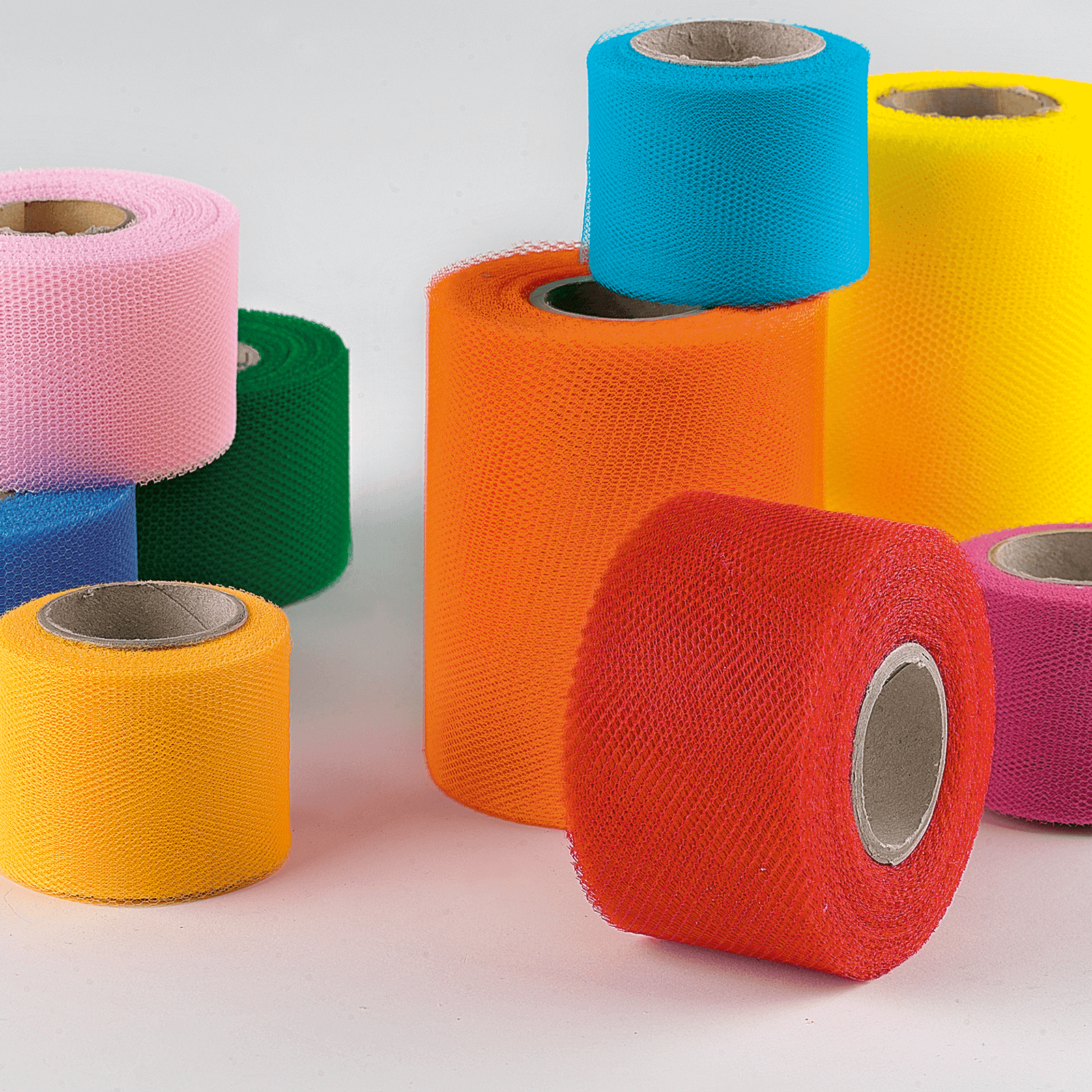 Tüllband, 50 mm, 25 m, rot - 4