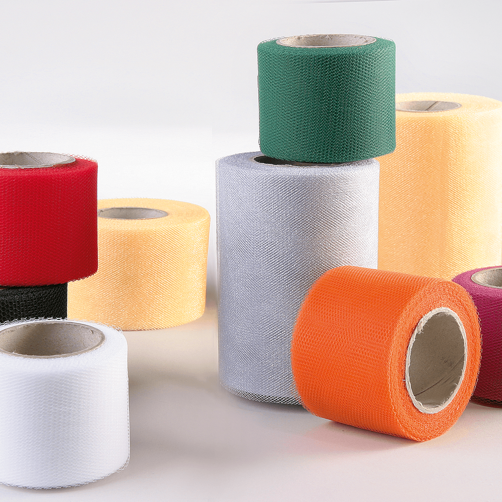 Tüllband, 50 mm, 25 m, rot - 5