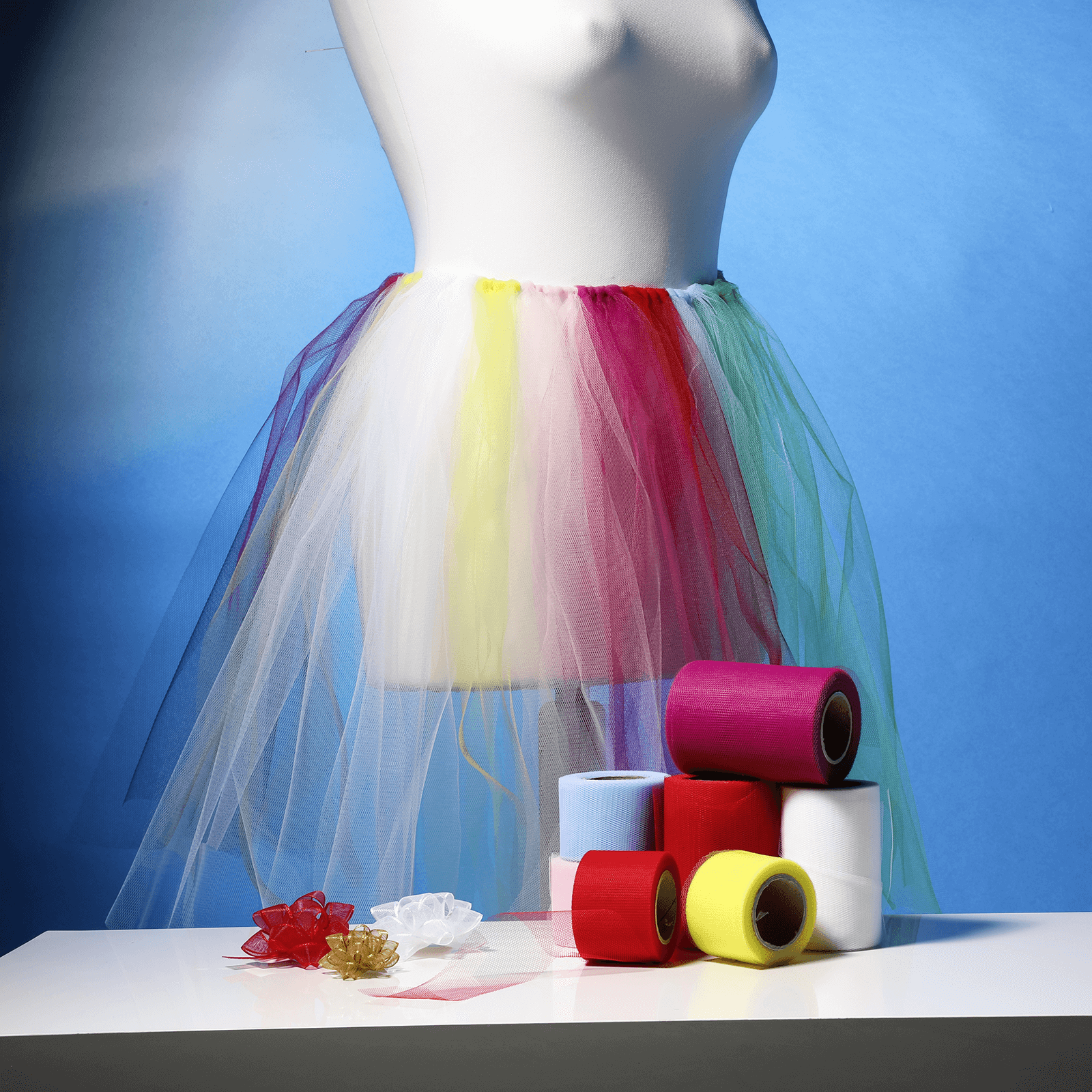 Tüllband, 50 mm, 25 m, rot - 2