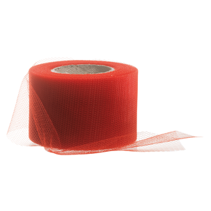 Tulle ribbon width 50 mm, red
