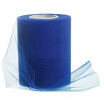 Tulle ribbon width 100 mm, blue - 0