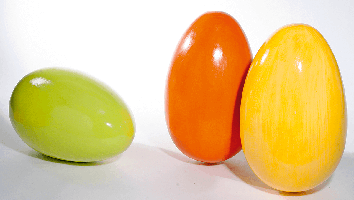 Oeuf de Pâques déco orange, 18 cm - 4