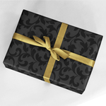 Sustainable Black Wrapping Paper with Glossy Vine Pattern - 50 m Wrapping Paper Roll - 1