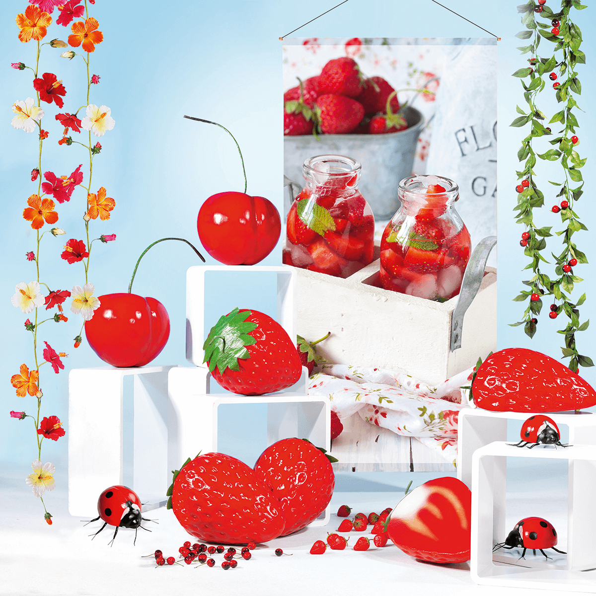 Fraise XXL aliment factice 40 cm Ø 30 cm - 5 Fraise XXL aliment factice 40 cm Ø 30 cm - 5