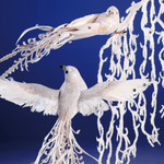 Oiseau déco blanc 38 cm - 5