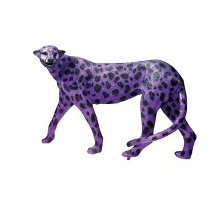 Lila Gepard 110 cm lang mit schwarzen Flecken