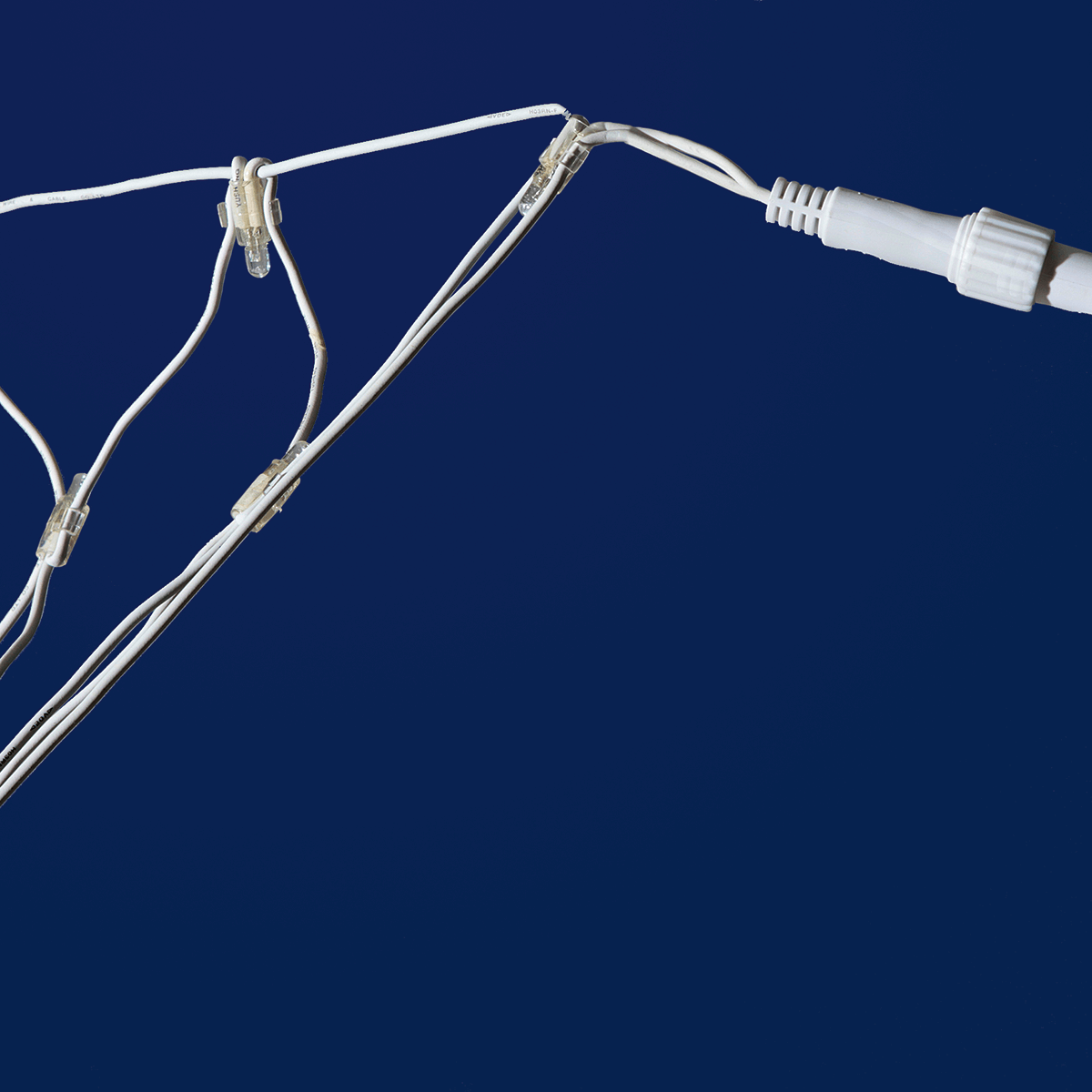 Sistema de red de luces para exteriores, luz LED blanca, cable blanco, 250 x 120 cm - 1 Sistema de red de luces para exteriores, luz LED blanca, cable blanco, 250 x 120 cm - 1