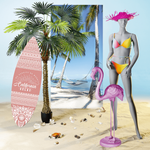 Decorative flamingo height 118 cm, pink - 3