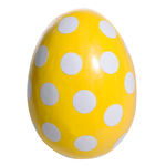 Decorative Easter egg dotted 18 cm, yellow / white - 0