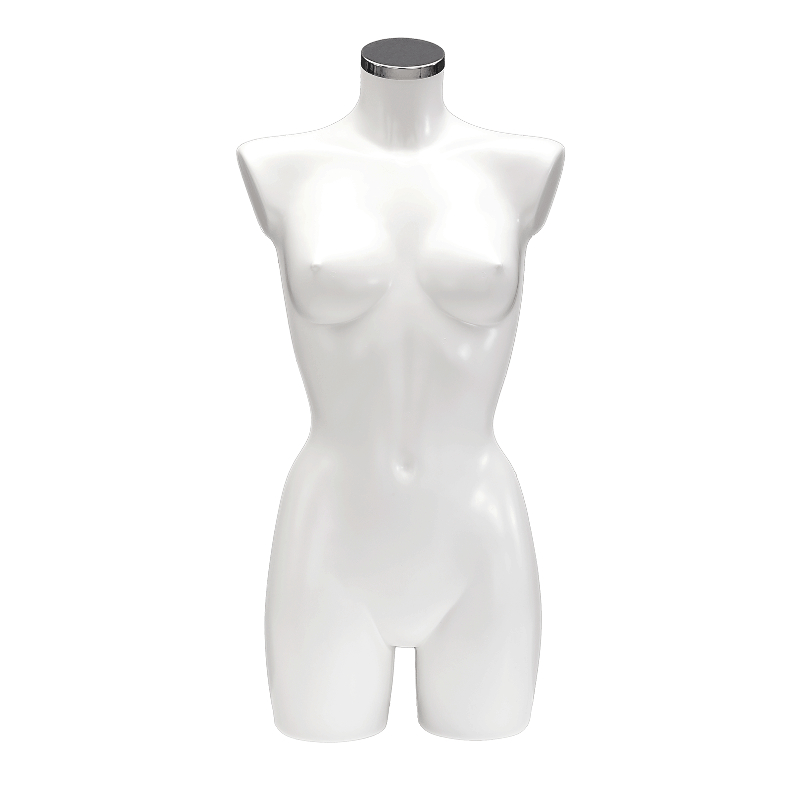 Torso de plástico lacado señora 85 cm, blanco - 5