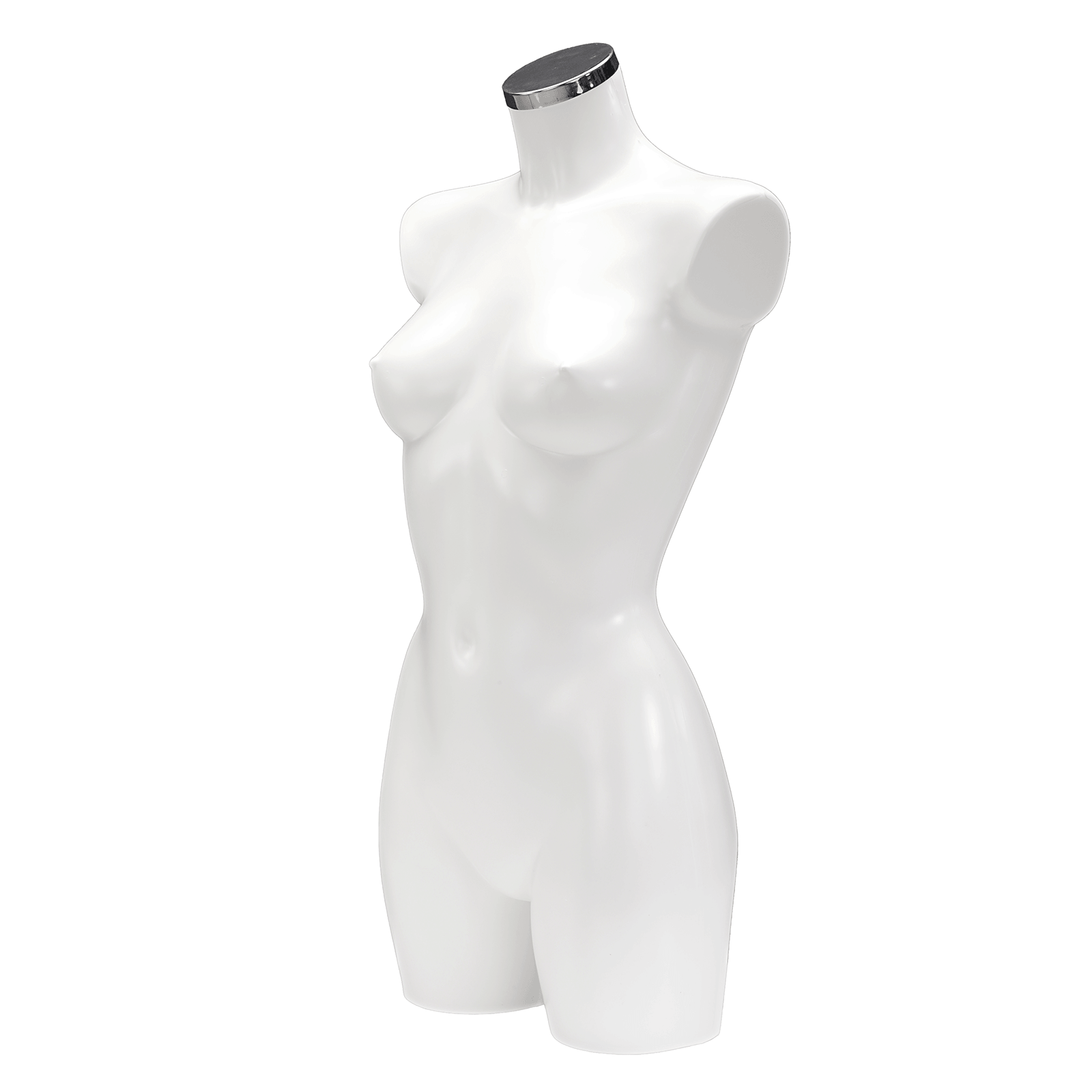 Torso de plástico lacado señora 85 cm, blanco - 7