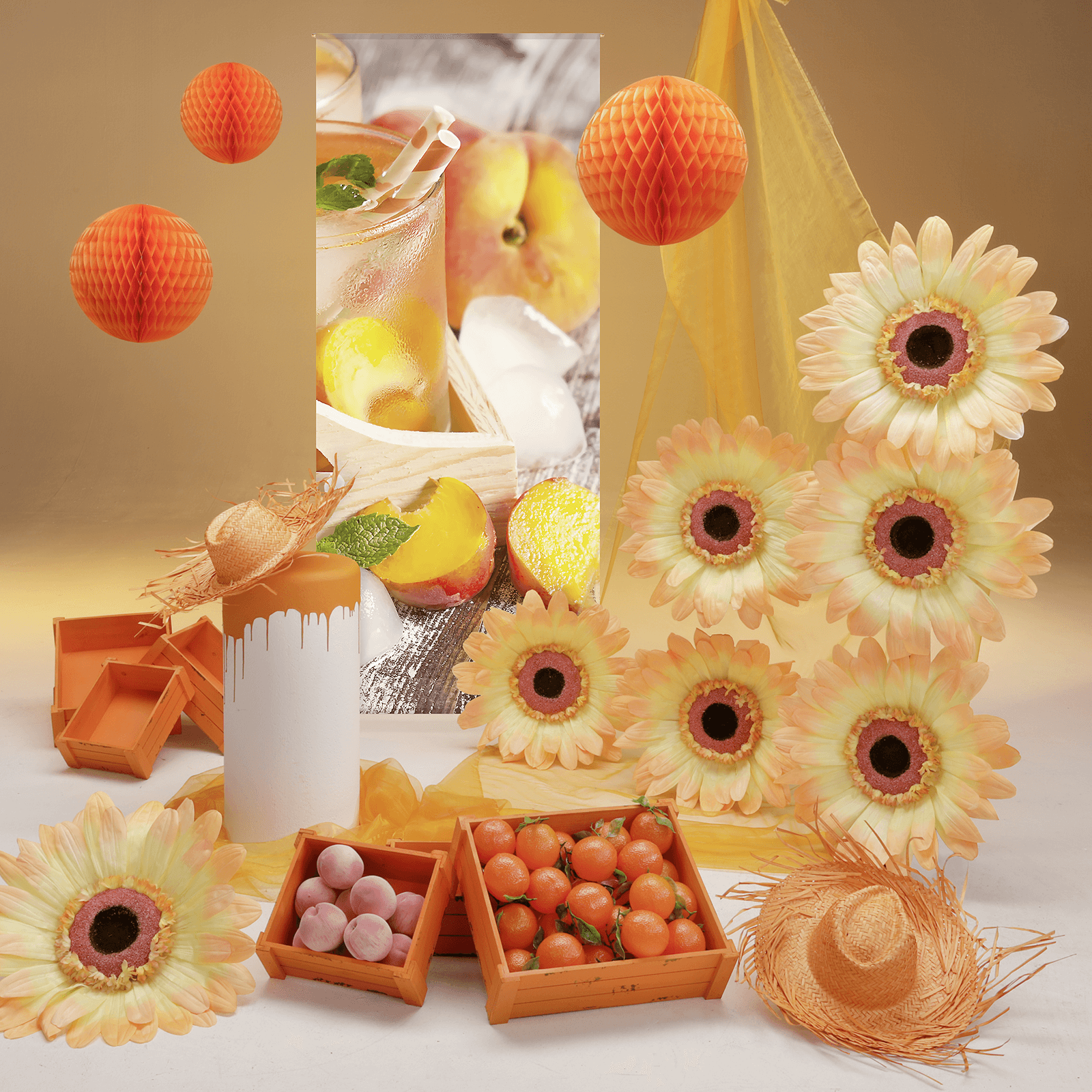 Riesen-Gerbera-Blüte orange, 45 cm Ø - 2