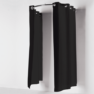 Half circle cabin curtain, 200 cm long, black