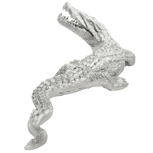 Crocodile déco long. 180 cm, argenté