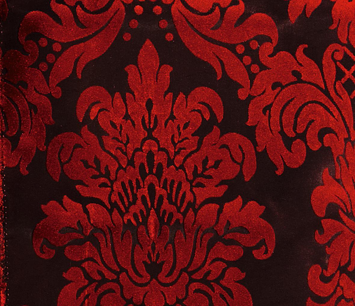 Tafetán con flocado de terciopelo, anchura: 145 cm, color rojo - 2 Tafetán con flocado de terciopelo, anchura: 145 cm, color rojo - 2