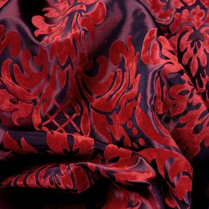 Taffeta with velvet flock width 145 cm, red