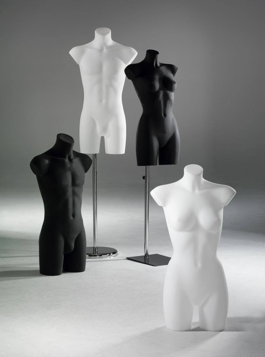 Torso de plástico Lady 81 cm, blanco - 1 Torso de plástico Lady 81 cm, blanco - 1