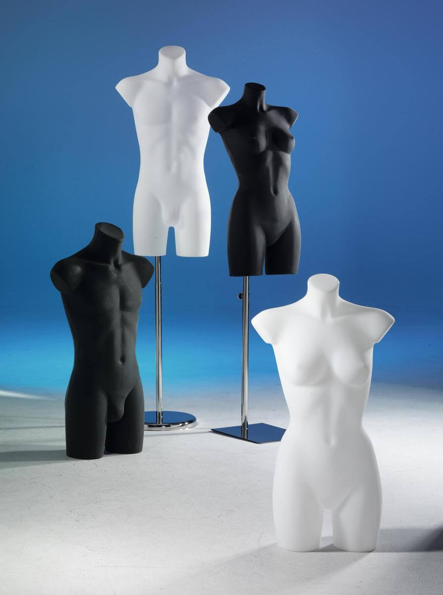 Torso de plástico Lady 81 cm, blanco - 2 Torso de plástico Lady 81 cm, blanco - 2