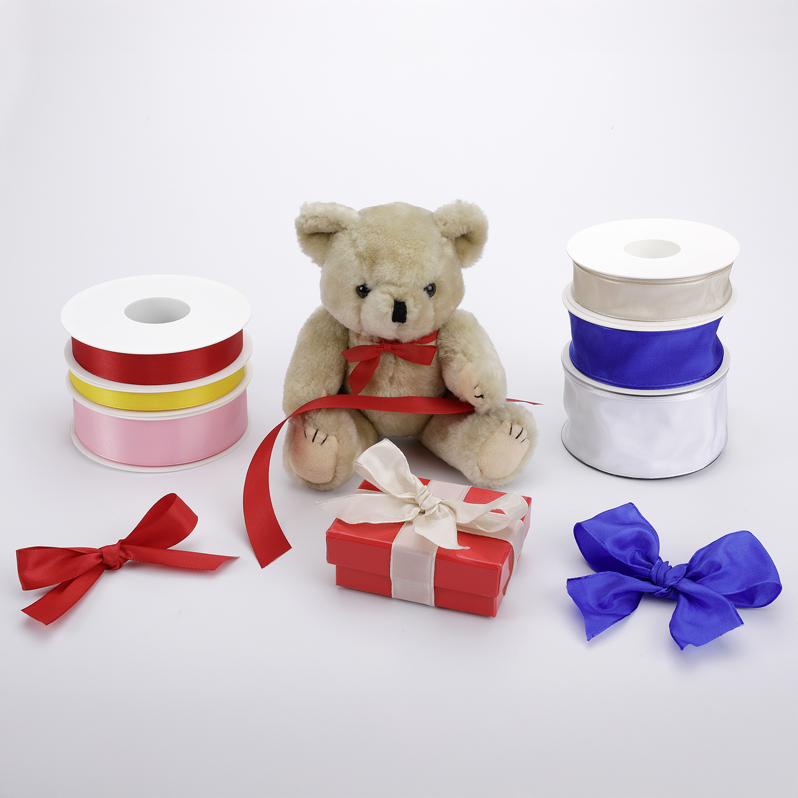 Taffeta ribbon with selvedge 25 mm, 50 m, cream - 4 Taffeta ribbon with selvedge 25 mm, 50 m, cream - 4