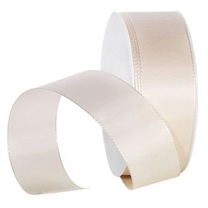 Taffeta ribbon with selvedge 40 mm, 50 m, cream