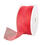 Chiffon ribbon with wire red width 40 mm - 0