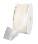 Chiffonband mit Draht creme 40 mm breit, 20 m - 0