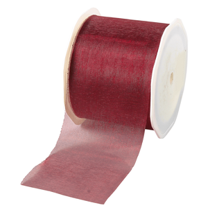 Chiffonband 70 mm, 25 m, bordeaux