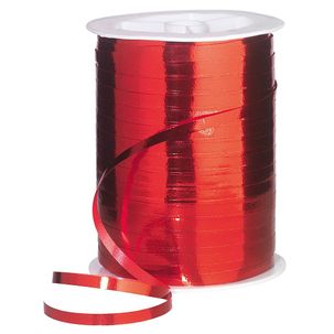 Metallic ribbon, shiny, width 5 mm, red