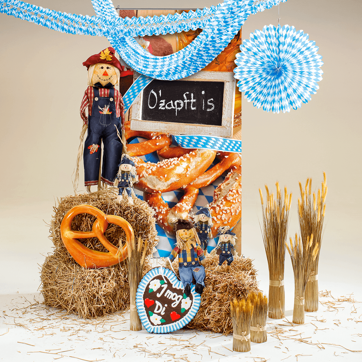 Manojo de espigas de trigo decorativo, 30 cm - 5 Manojo de espigas de trigo decorativo, 30 cm - 5