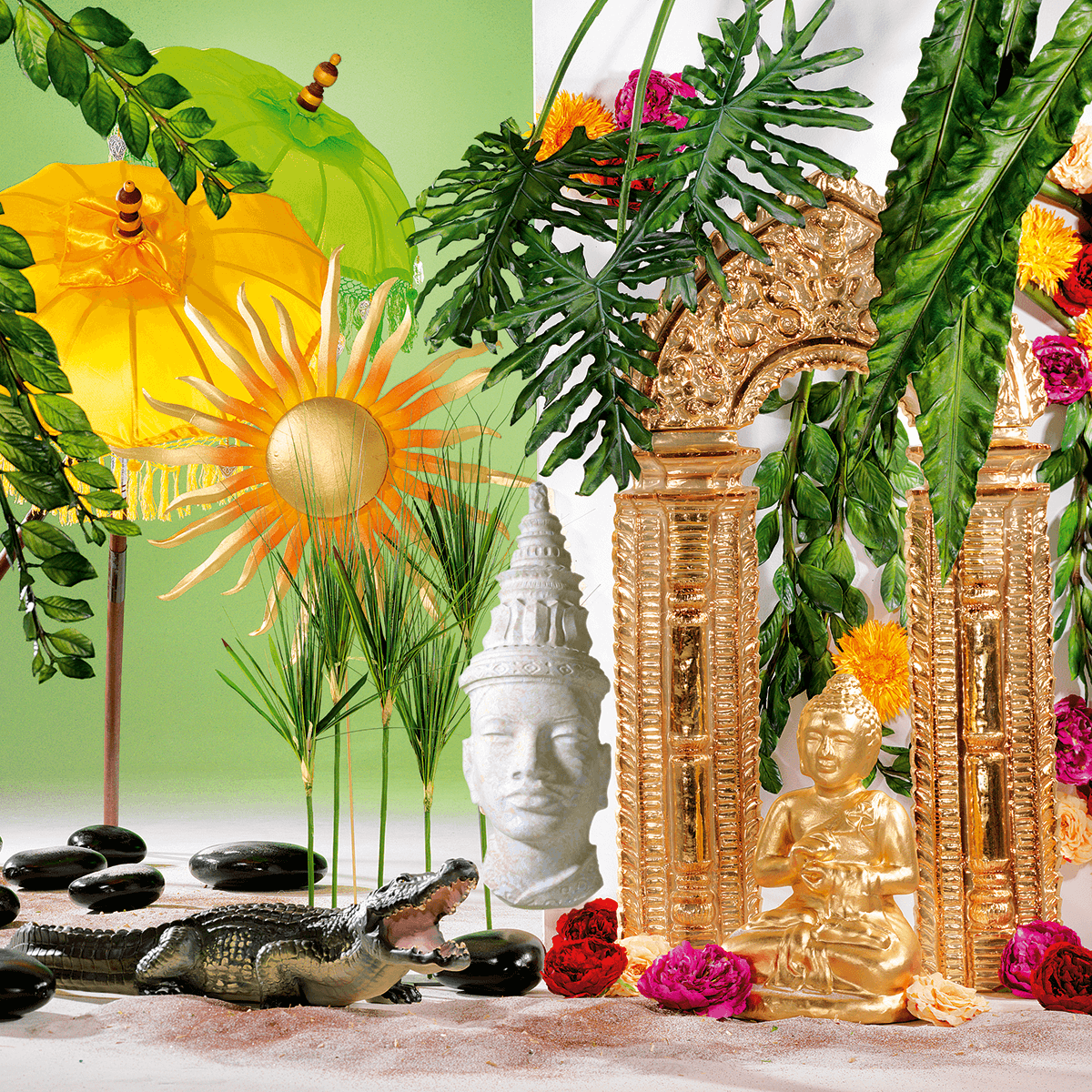 Deko-Krokodil 100 cm  - 3 Deko-Krokodil 100 cm  - 3